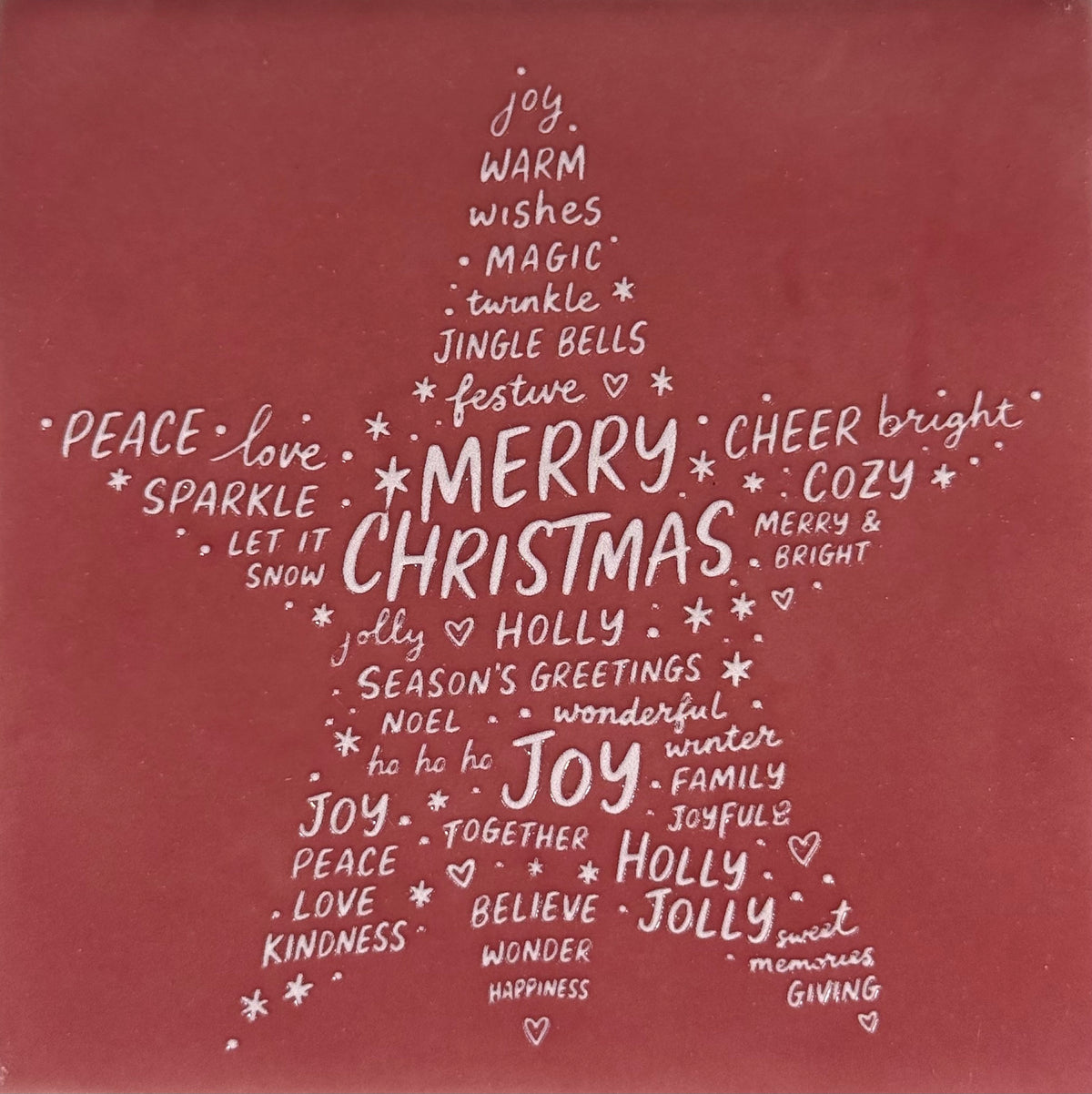 Quote tegeltje 'merry Christmas ster' roze/zachtroze