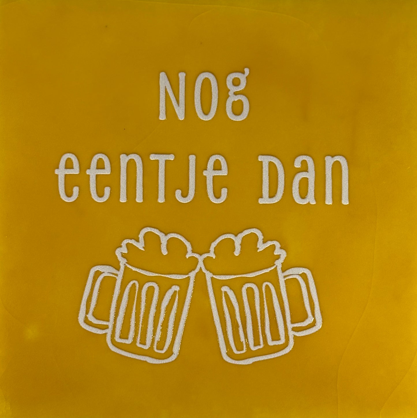 Quote tegeltje 'nog 1-tje dan' geel/creme