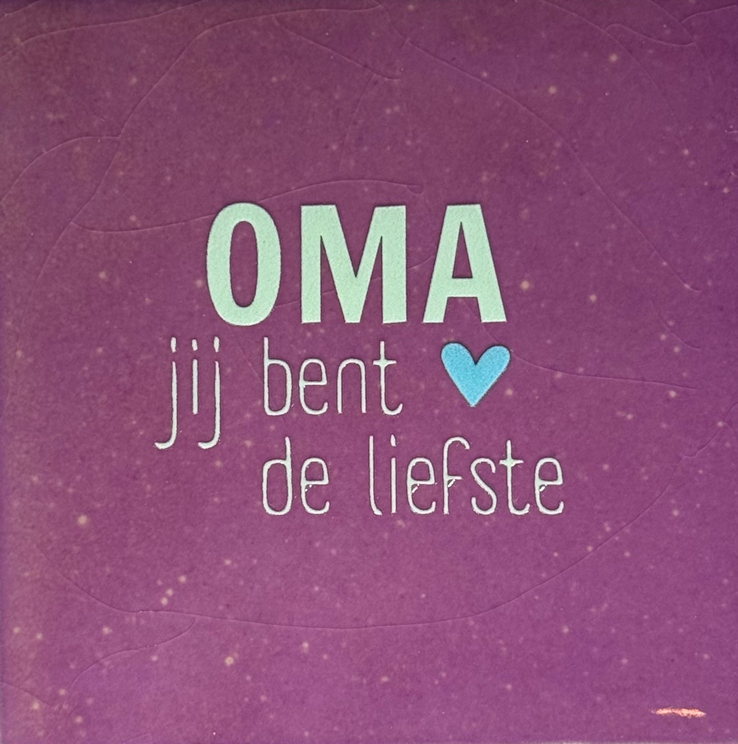 Quote tegeltje 'oma' hardgroen/lichtgroen