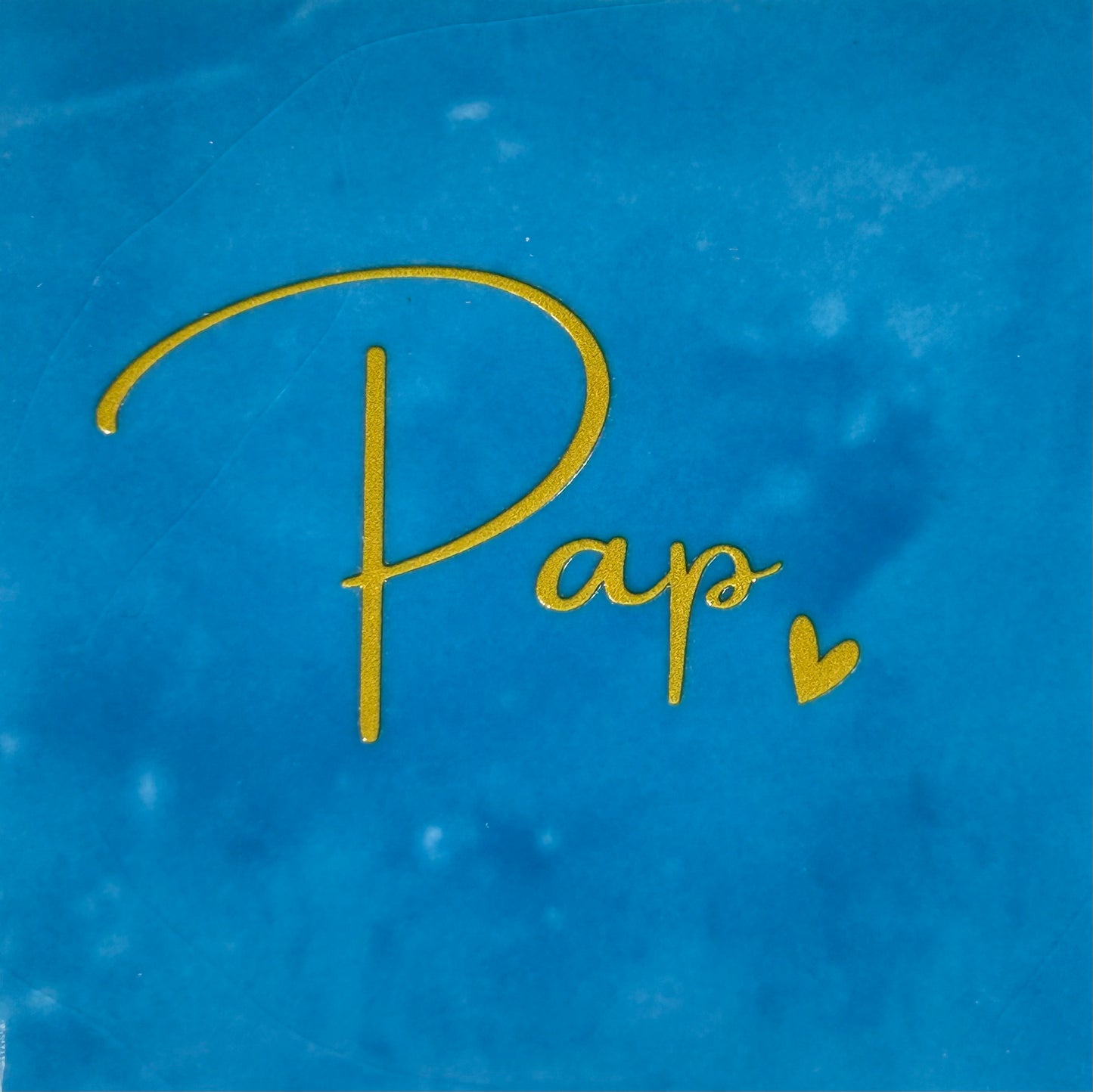 Quote tegeltje 'pap' (fijn) lichtblauw/goud