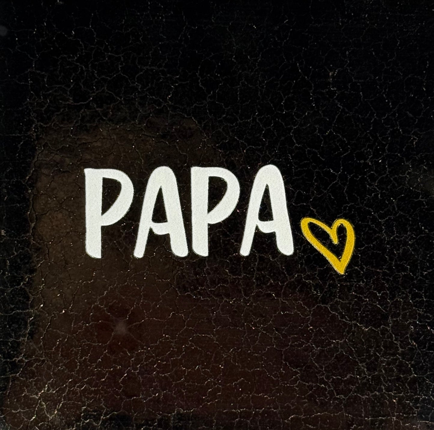Quote tegeltje 'papa(hartje)' goud/creme
