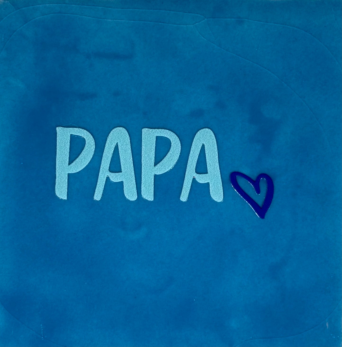 Quote tegeltje 'papa(hartje)' lichtblauw/warmblauw