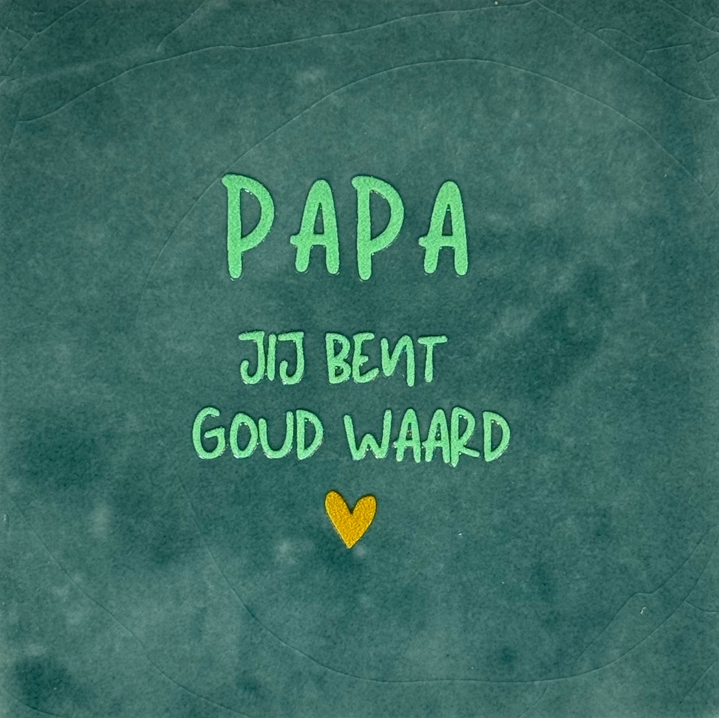 Quote tegeltje 'papa jij bent goud waard' zeegroen/mint