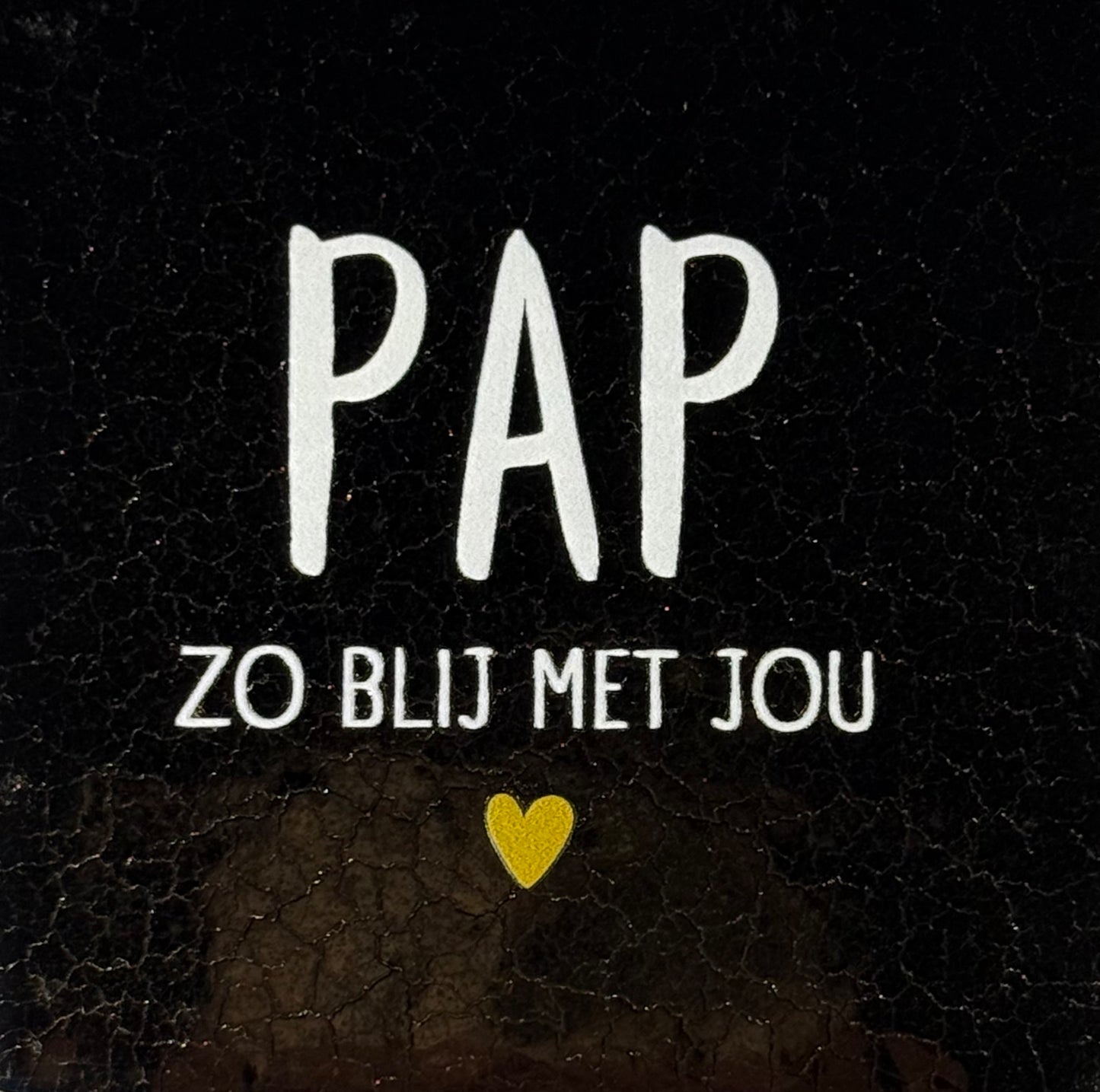 Quote tegeltje 'pap zo blij met jou' goud/creme(goud)
