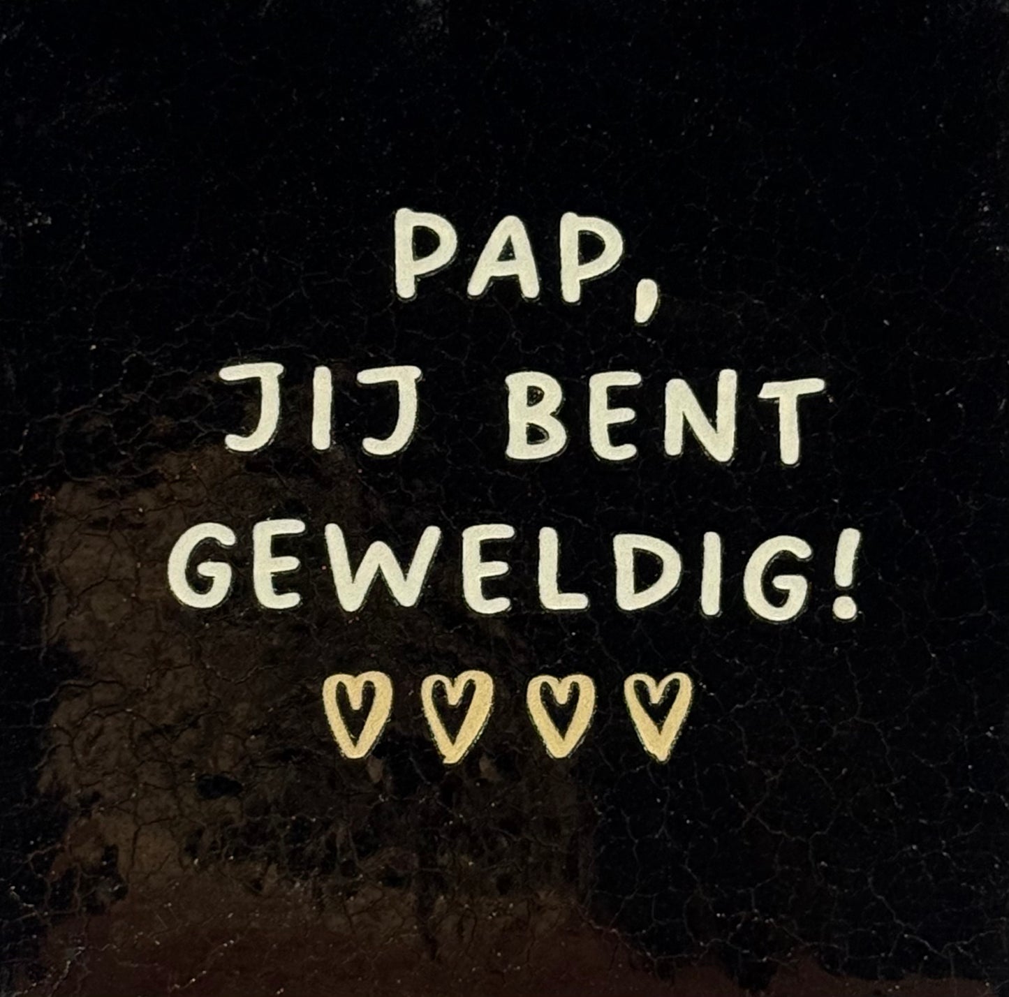 Quote tegeltje 'pap jij bent geweldig' goud/beige(lichtbruin)