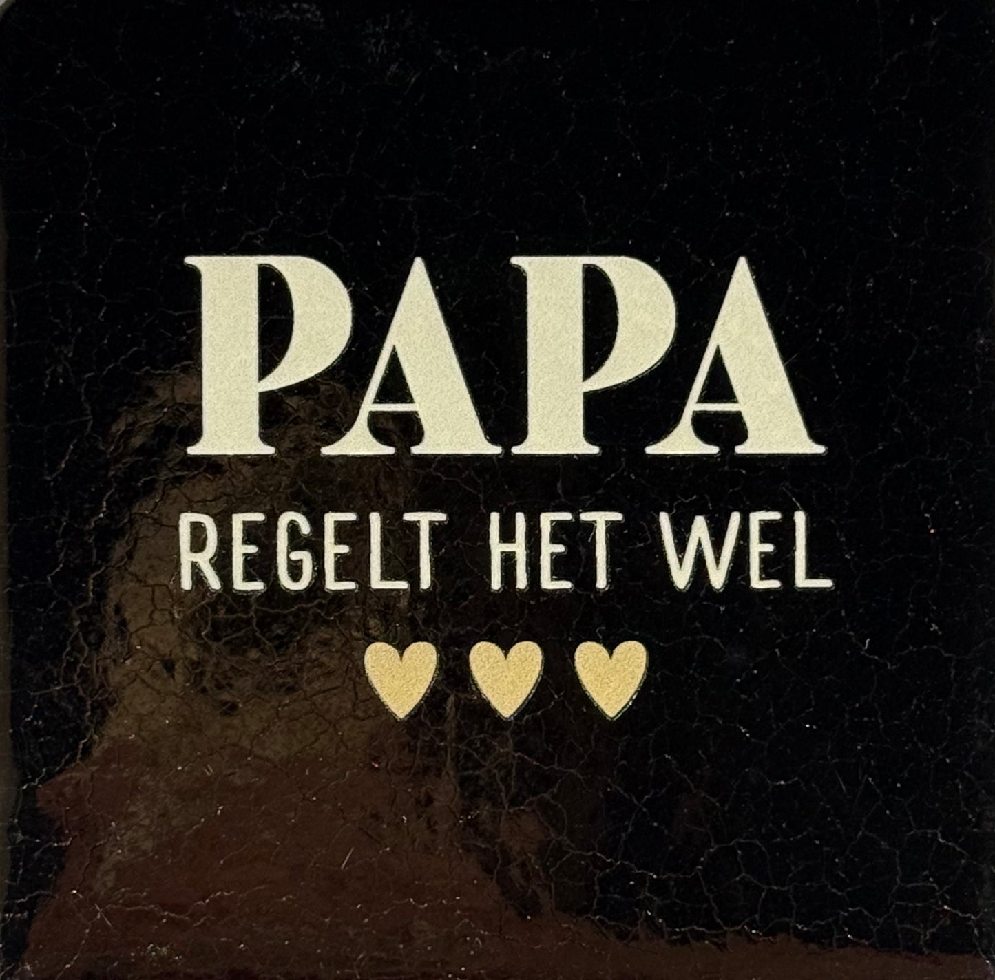 Quote tegeltje 'papa regelt het wel' goud/beige(lichtbruin)
