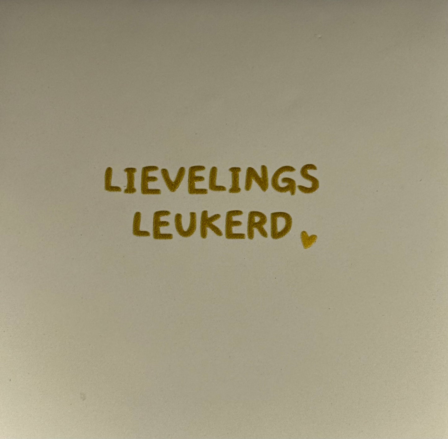 Quote tegeltje 'lievelingsleukerd' creme/goud