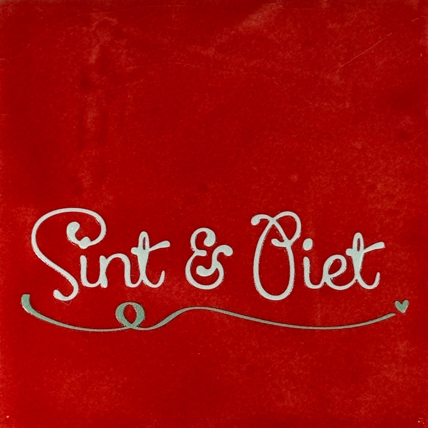 Quote tegeltje 'sint en piet' rood/lichtgroen(mint)