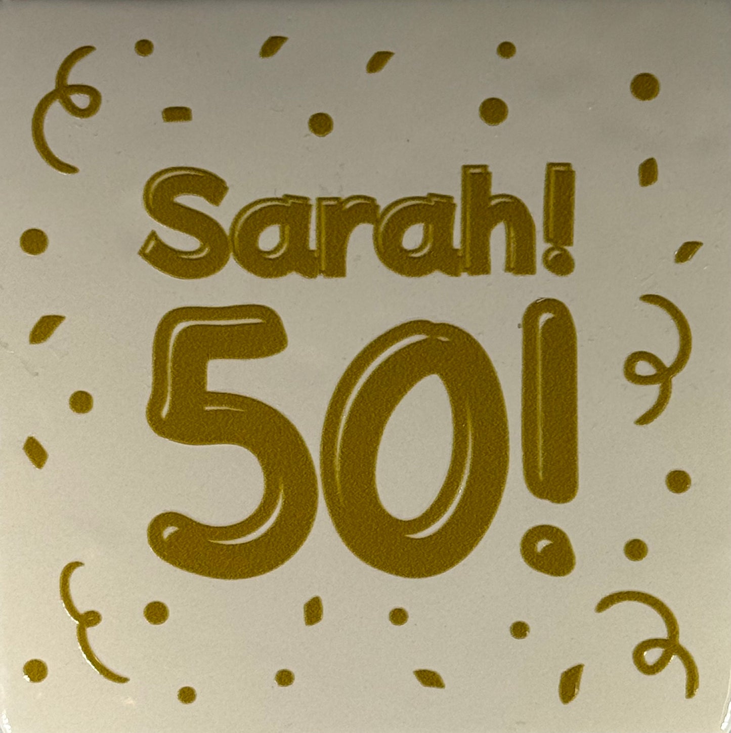 Quote tegeltje 'sarah 50' creme/goud