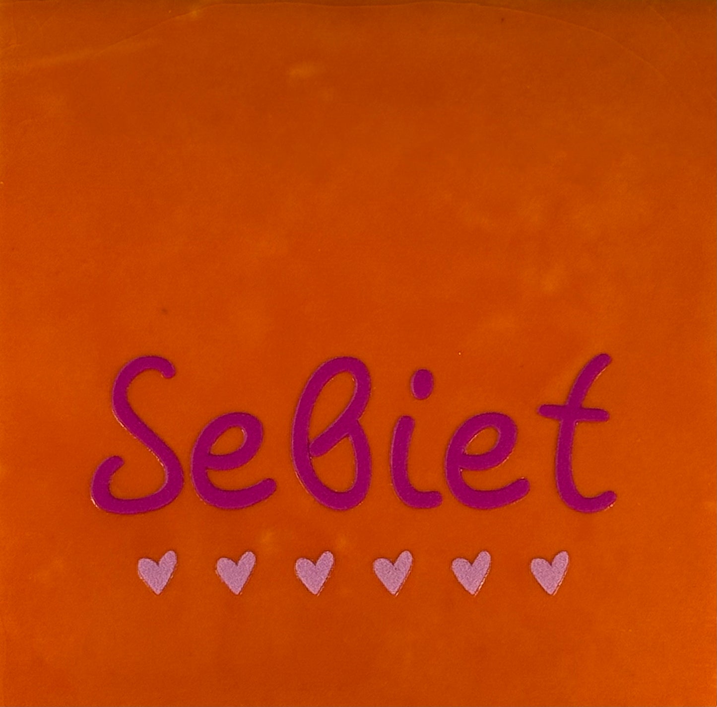 Quote tegeltje 'sebiet' oranje/knalroze(warmroze)