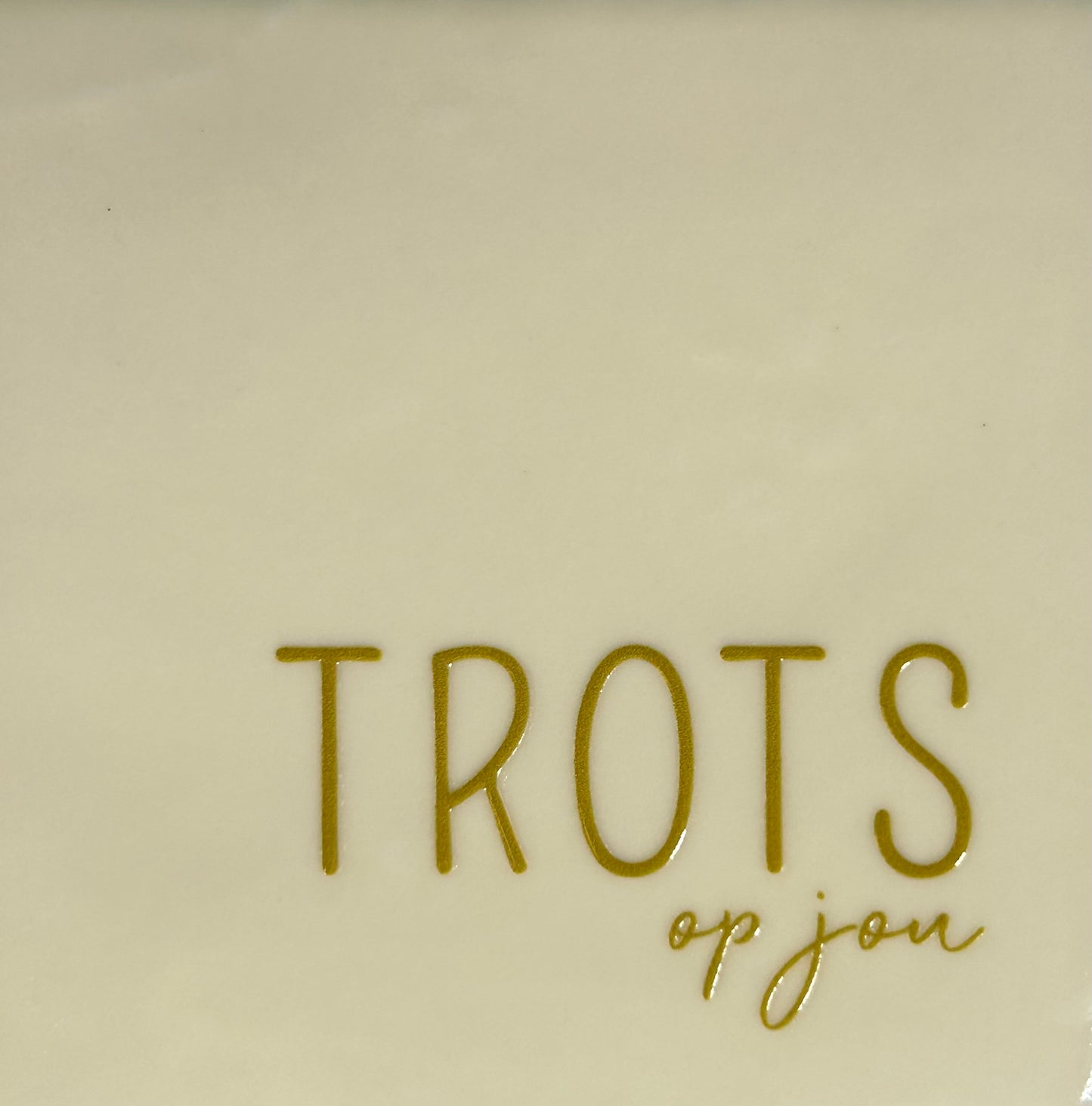 Quote tegeltje 'trots op jou' creme/goud
