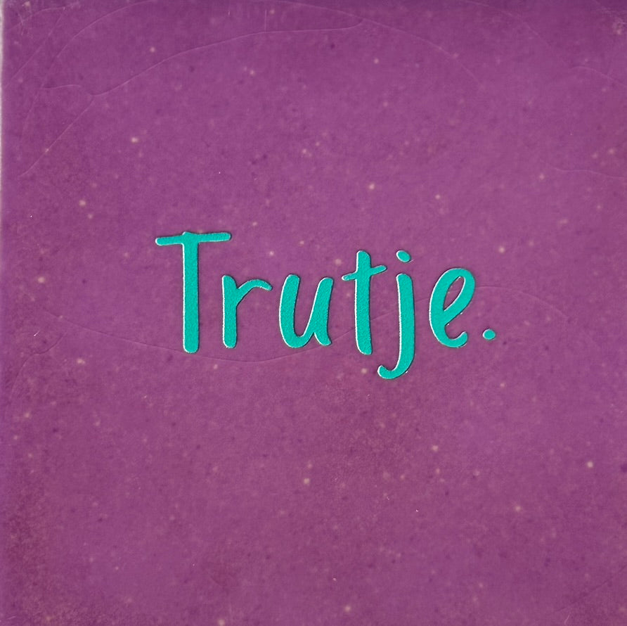 Quote tegeltje 'trutje' lila/aqua