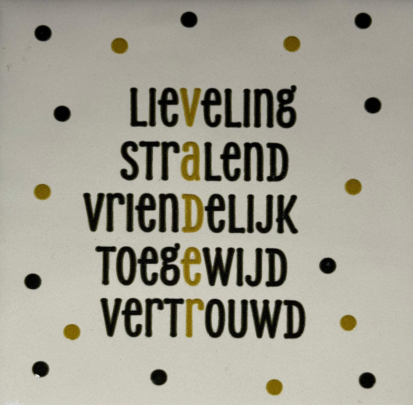 Quote tegeltje 'vader' creme/zwart (goud)