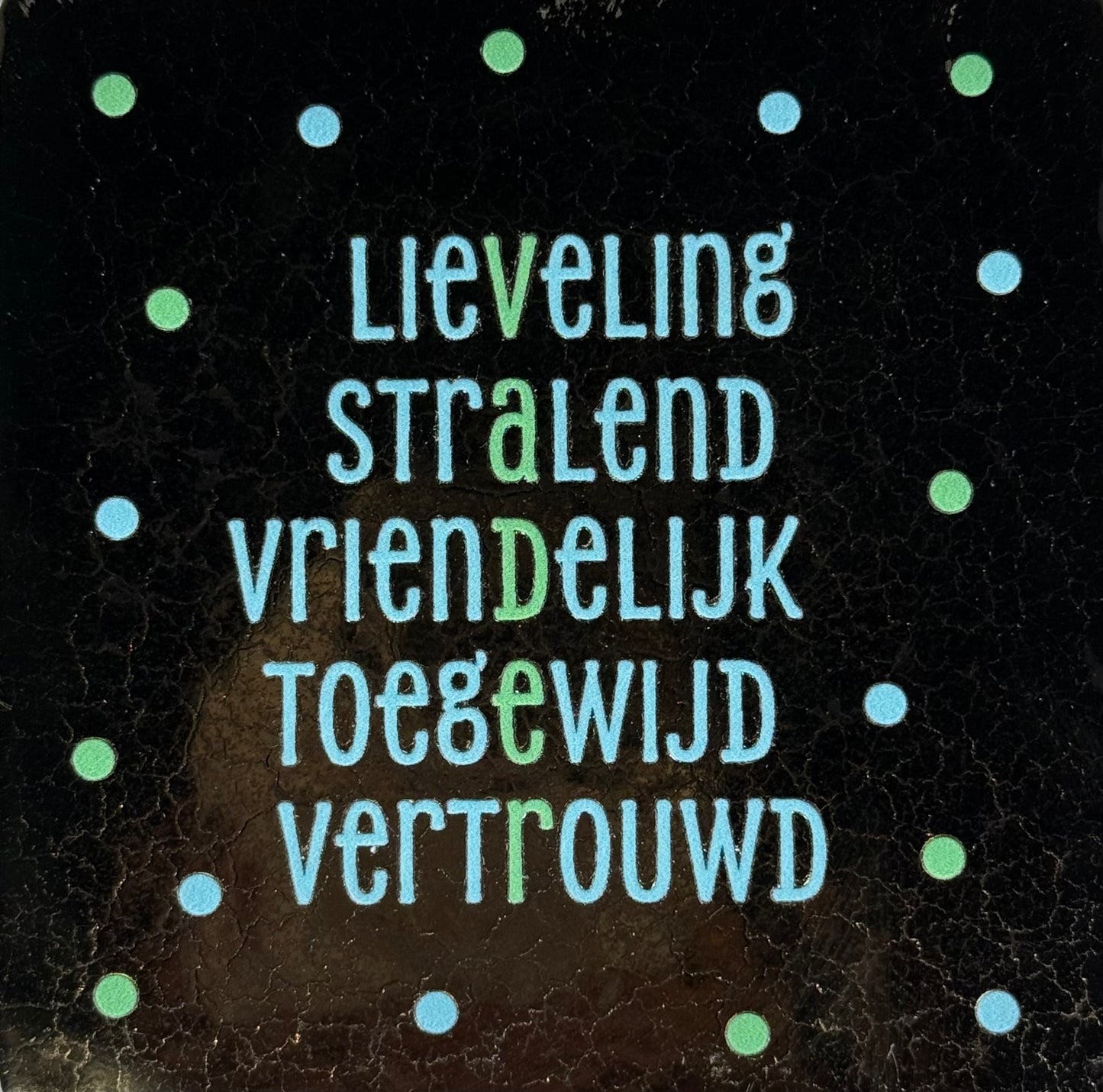 Quote tegeltje 'vader' goud/warmblauw (mint)