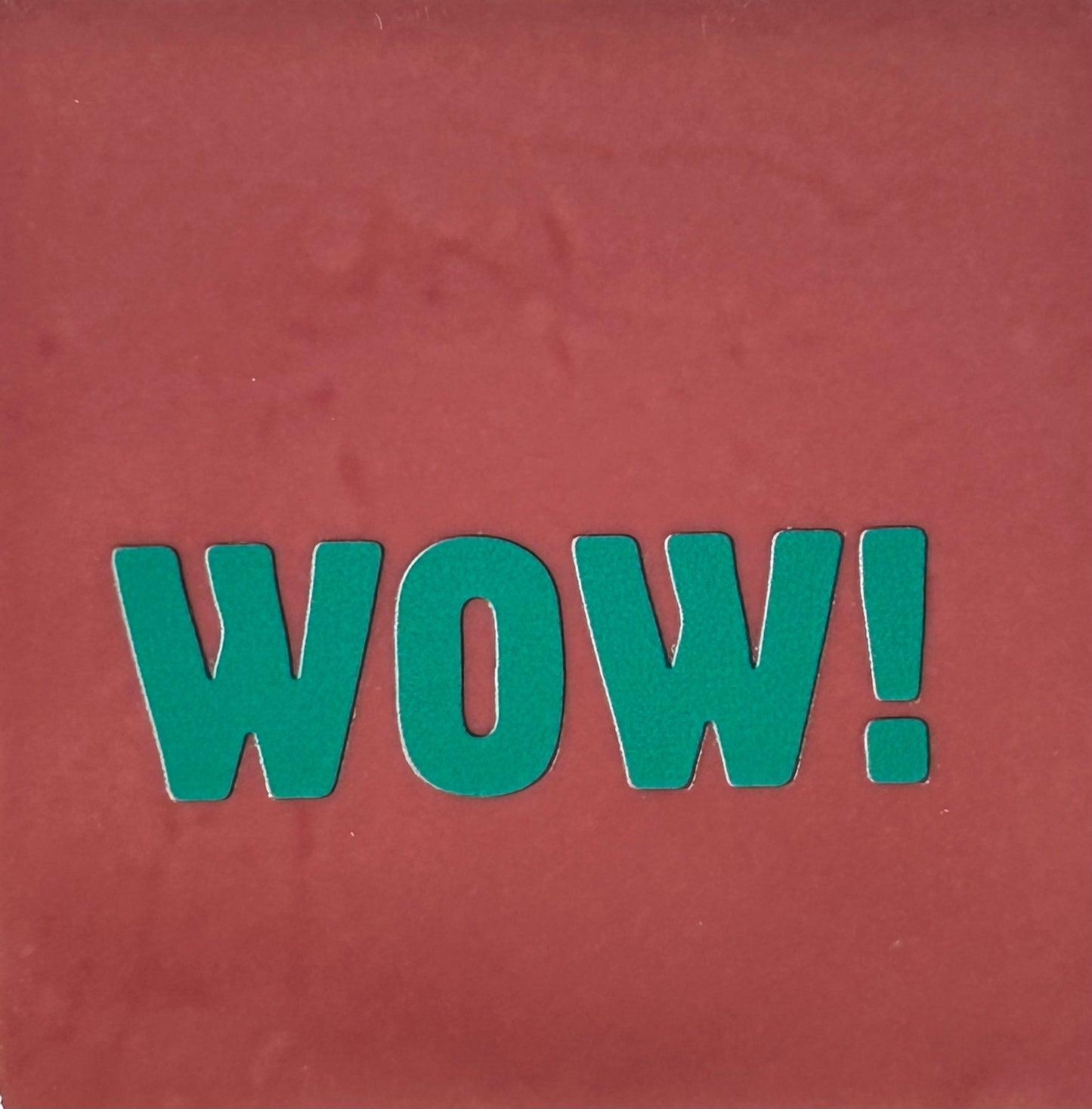 Quote tegeltje 'WOW' roze/aqua