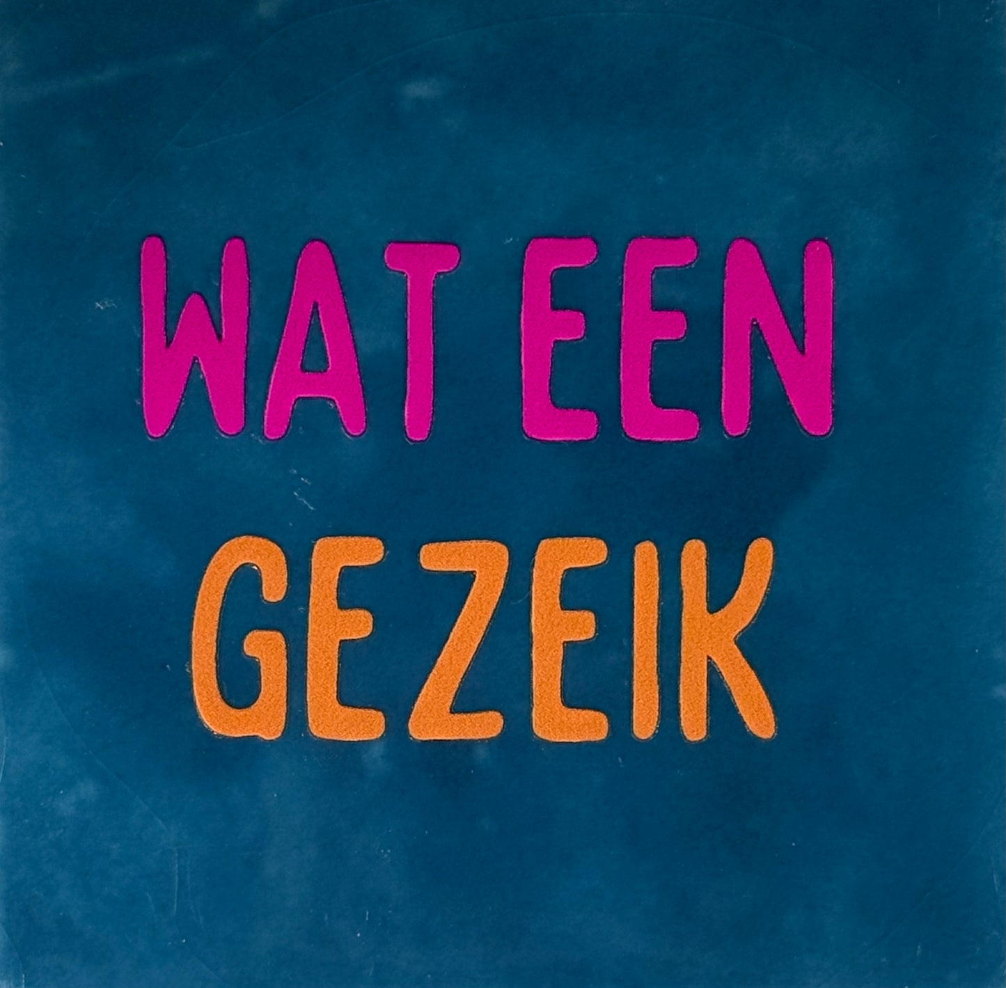 Quote tegeltje 'wat een gezeik' donkerblauw/knalroze(oranje)