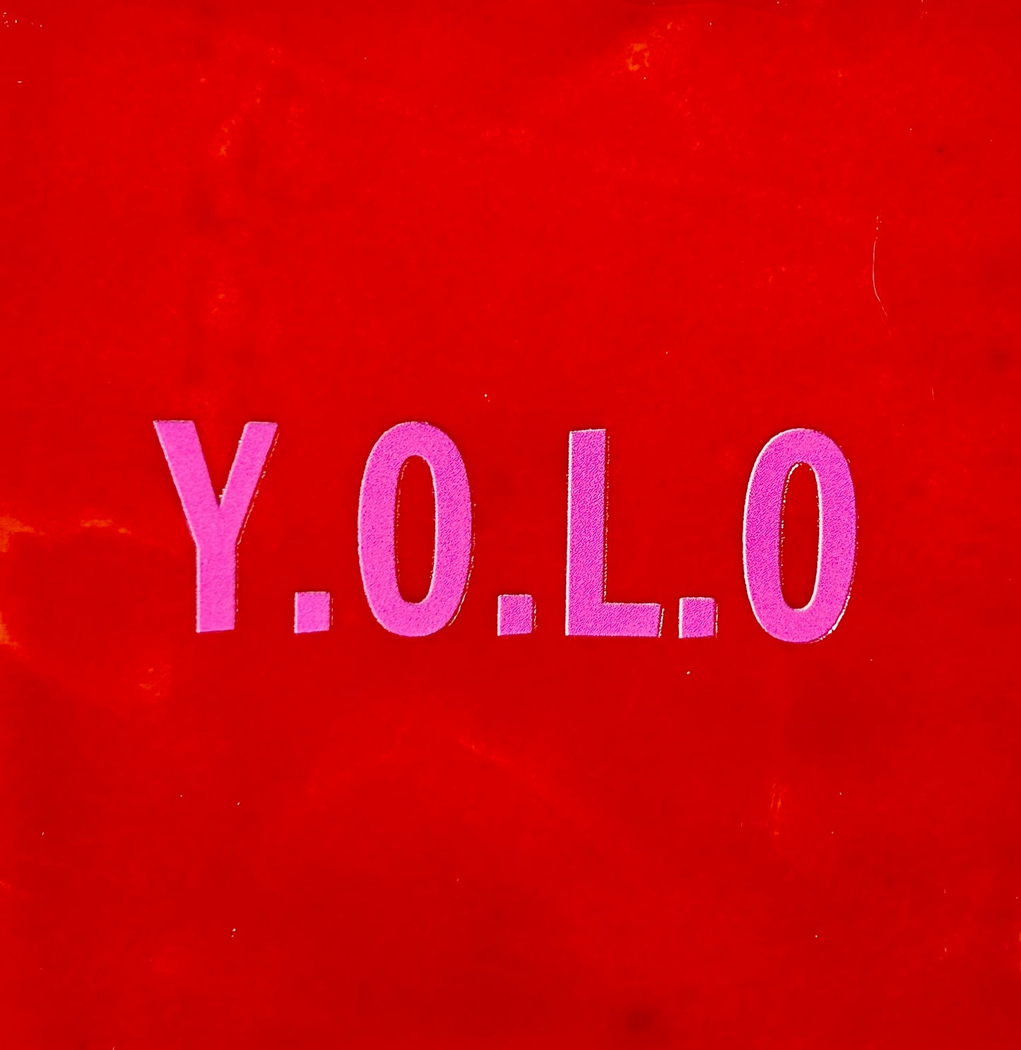 Quote tegeltje 'yolo' rood/roze
