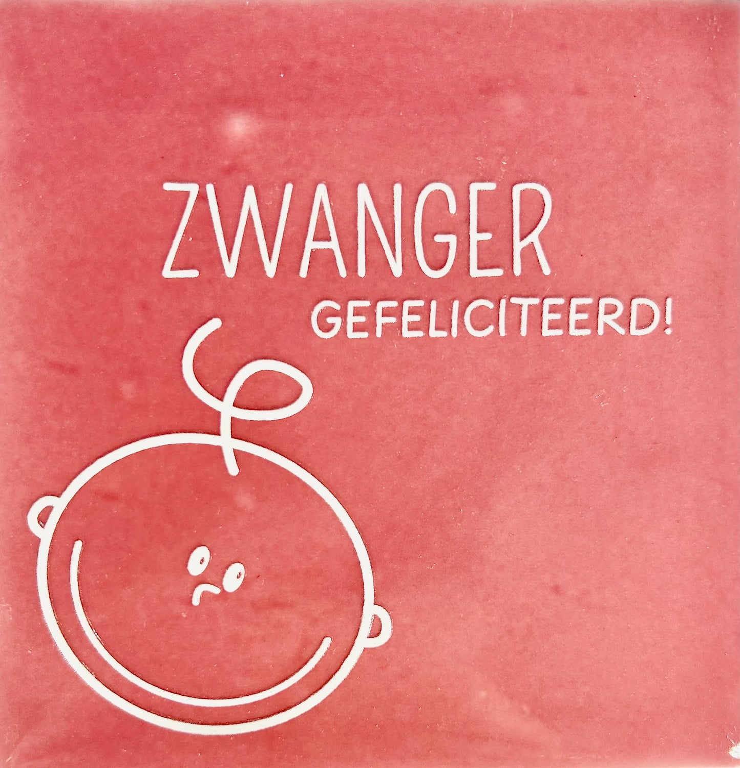 Quote tegeltje 'zwanger gefeliciteerd' roze/creme