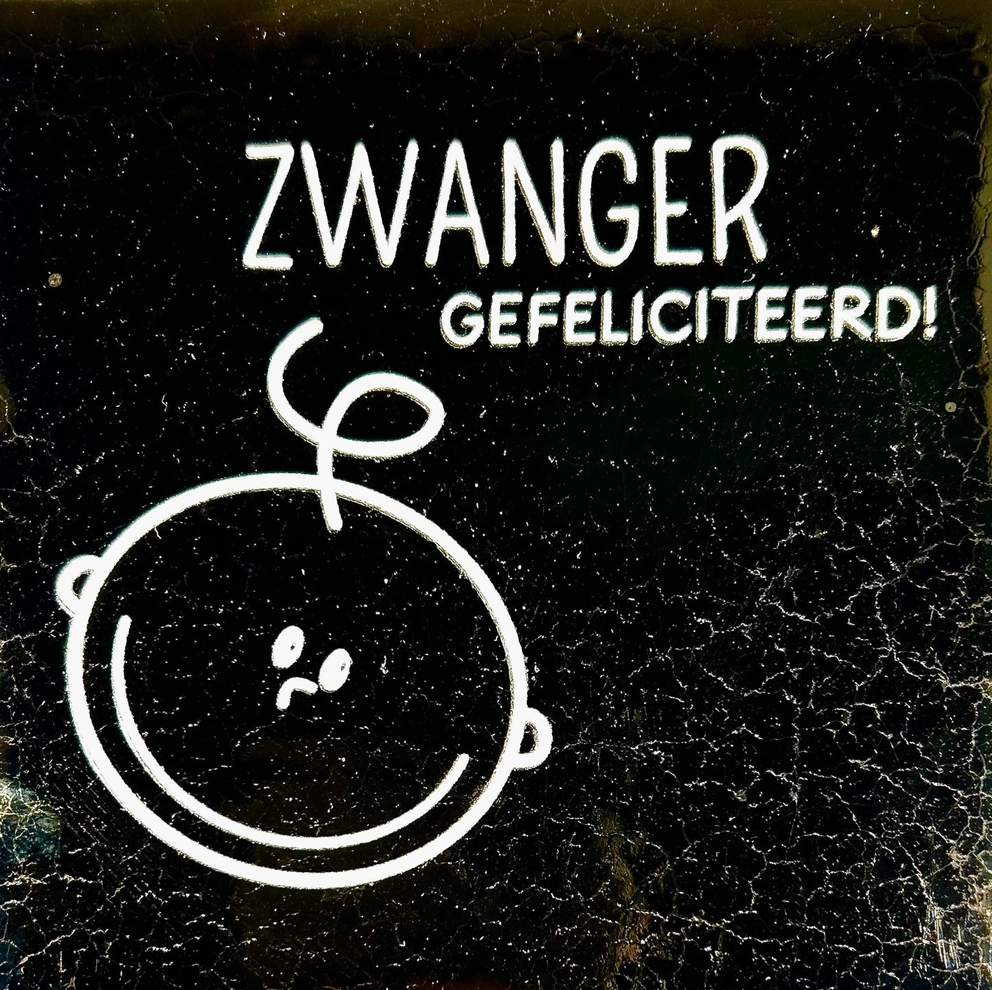 Quote tegeltje 'zwanger gefeliciteerd' goud/creme