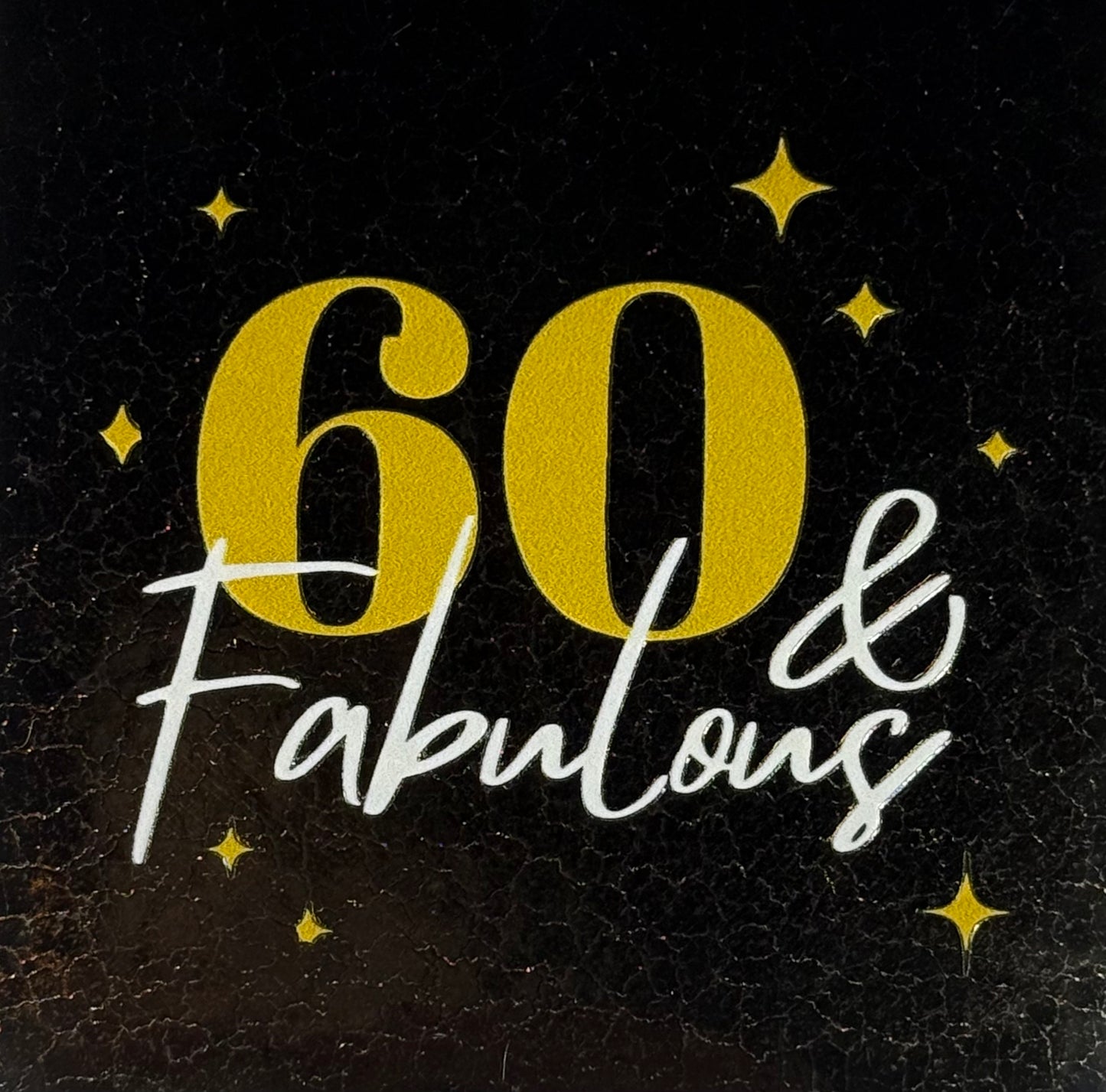 Quote tegeltje '60 & fabulous' goud/creme(goud)