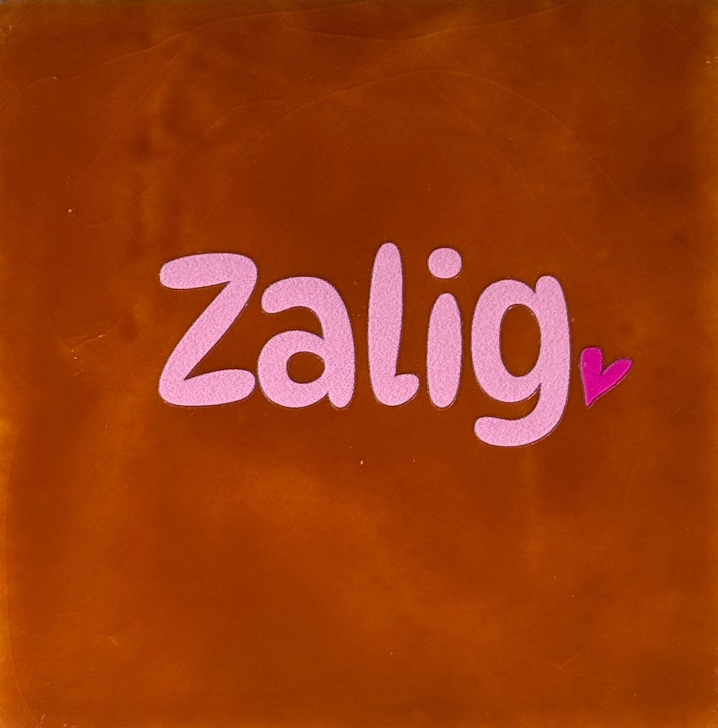 Quote tegeltje 'zalig' terra/warmroze(knalroze)