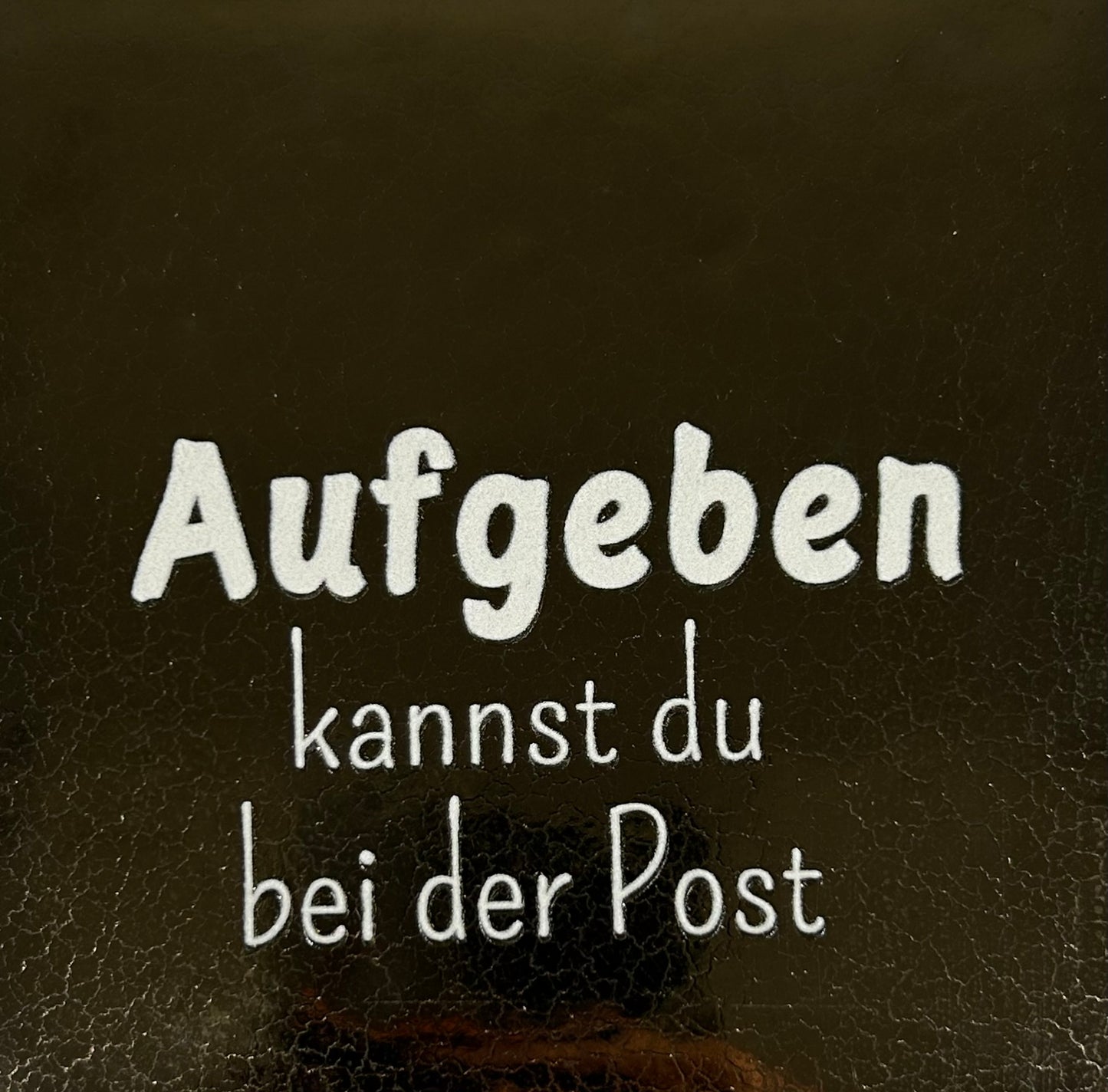 Quote tegeltje 'aufgeben (grof) kannst du…' goud/creme