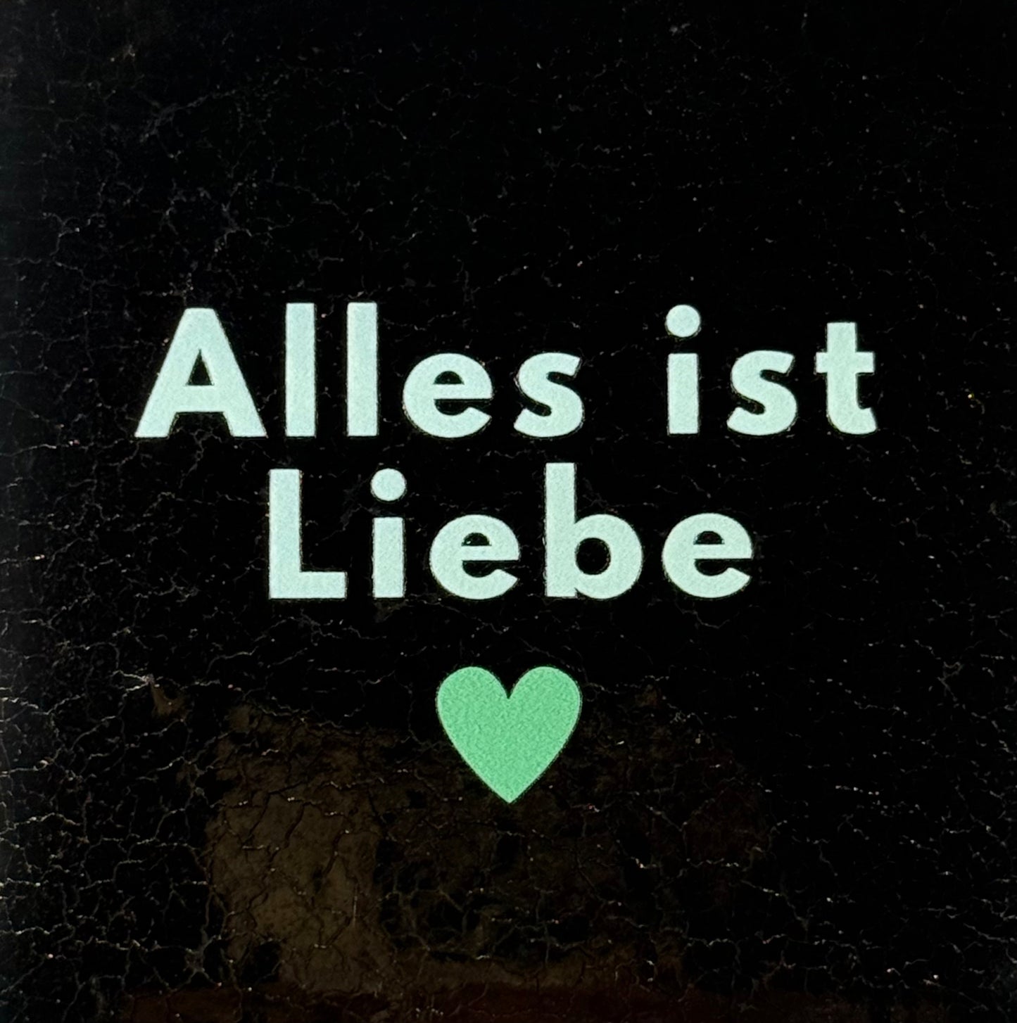 Quote tegeltje 'alles ist liebe' goud/lichtgroen(mint)