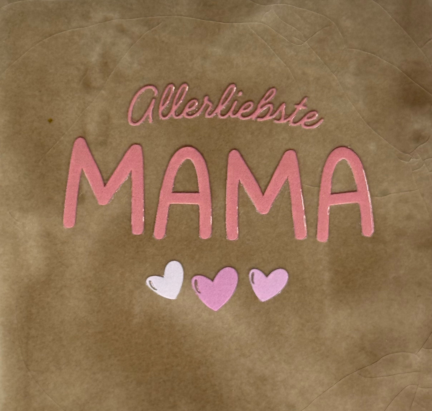Quote tegeltje 'allerliebste Mama' taupe/zalm(combi 2)