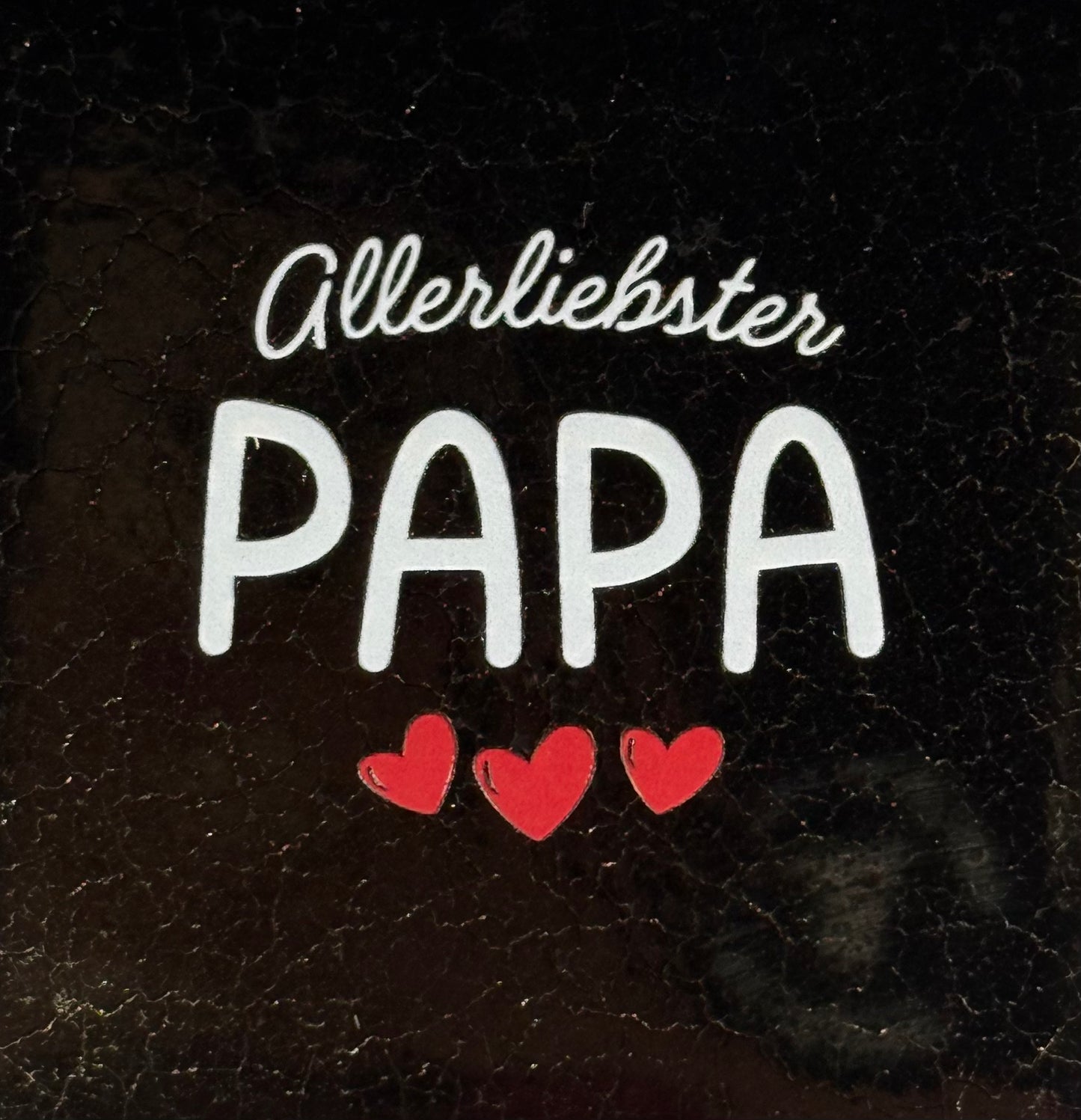Quote tegeltje 'allerliebster Papa' goud/creme(rood)