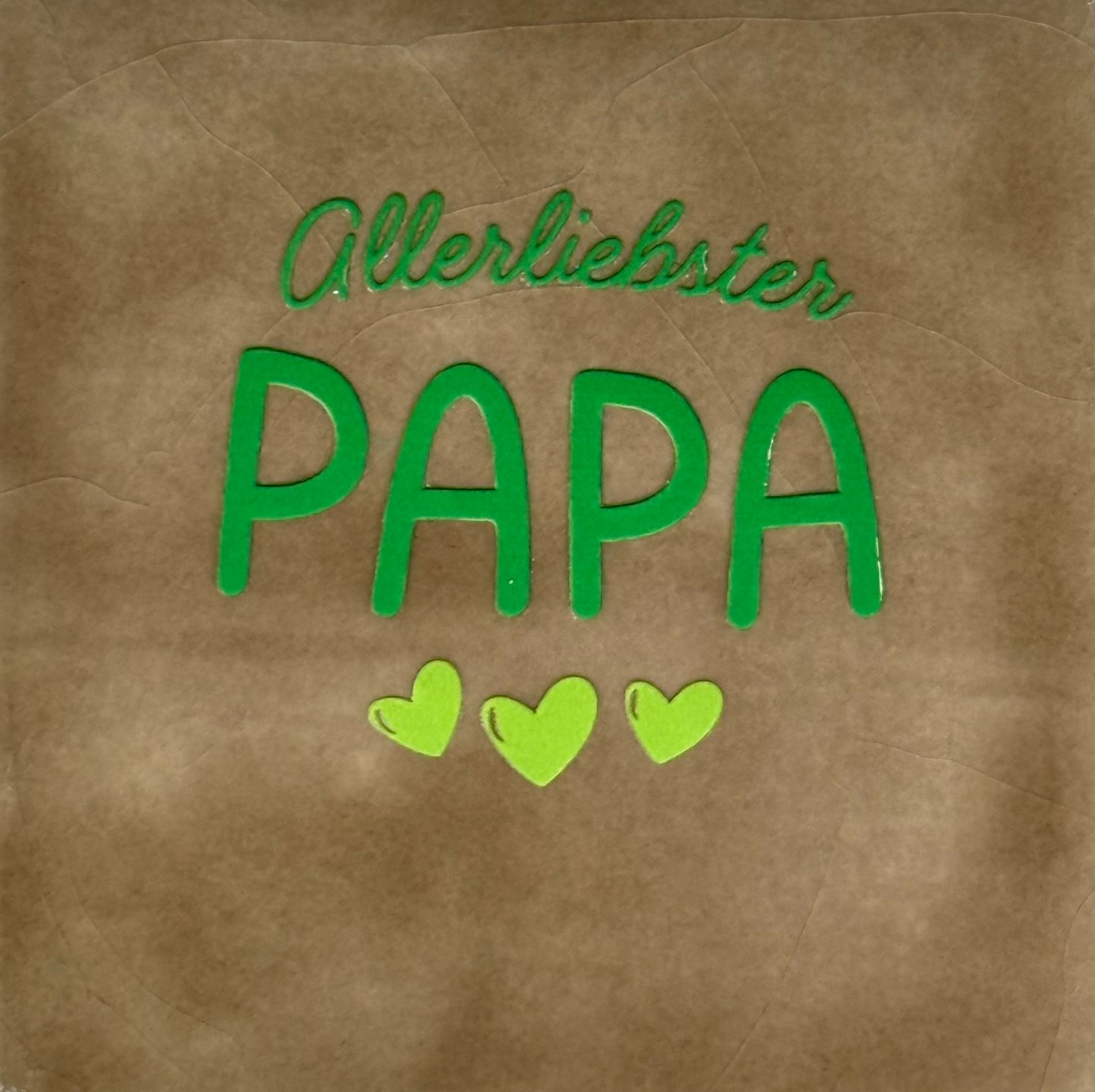 Quote tegeltje 'allerliebster Papa' taupe/knalgroen(appel)