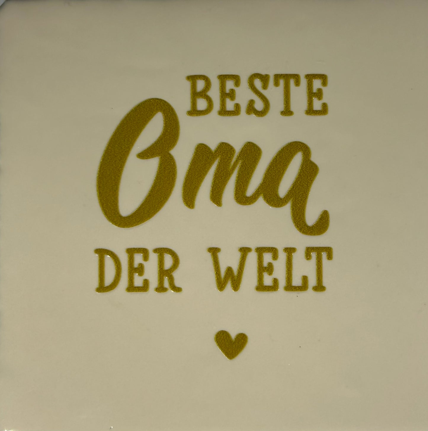 Quote tegeltje 'beste oma der welt' creme/goud