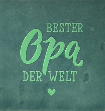 Quote tegeltje 'bester opa der welt' zeegroen/mint