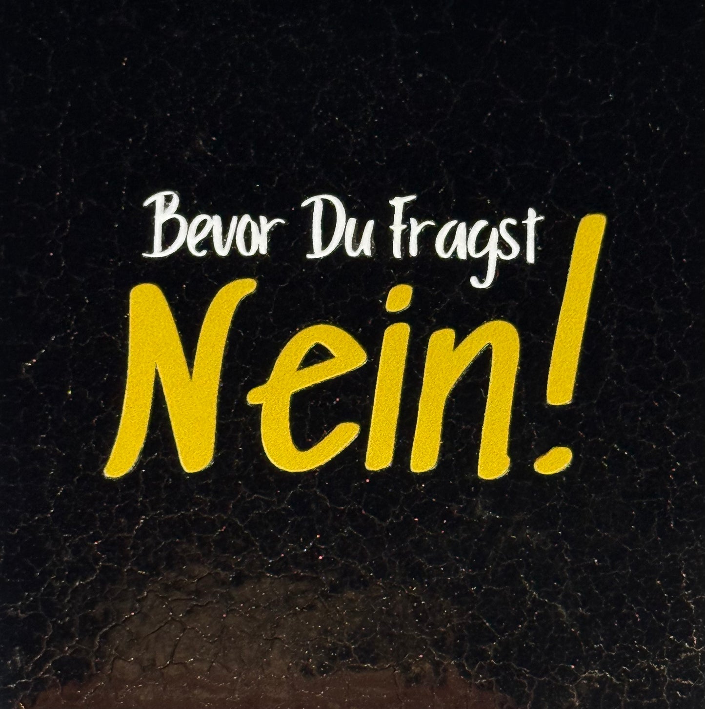 Quote tegeltje 'bevor du fragst nein' goud/goud(creme)