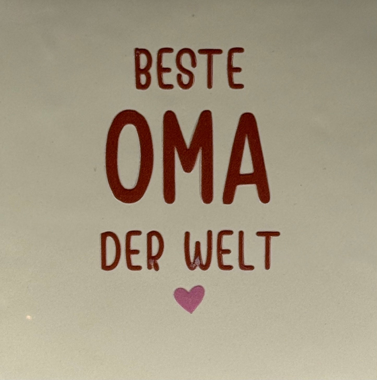 Quote tegeltje 'beste oma der welt' creme/taupe(warmroze)