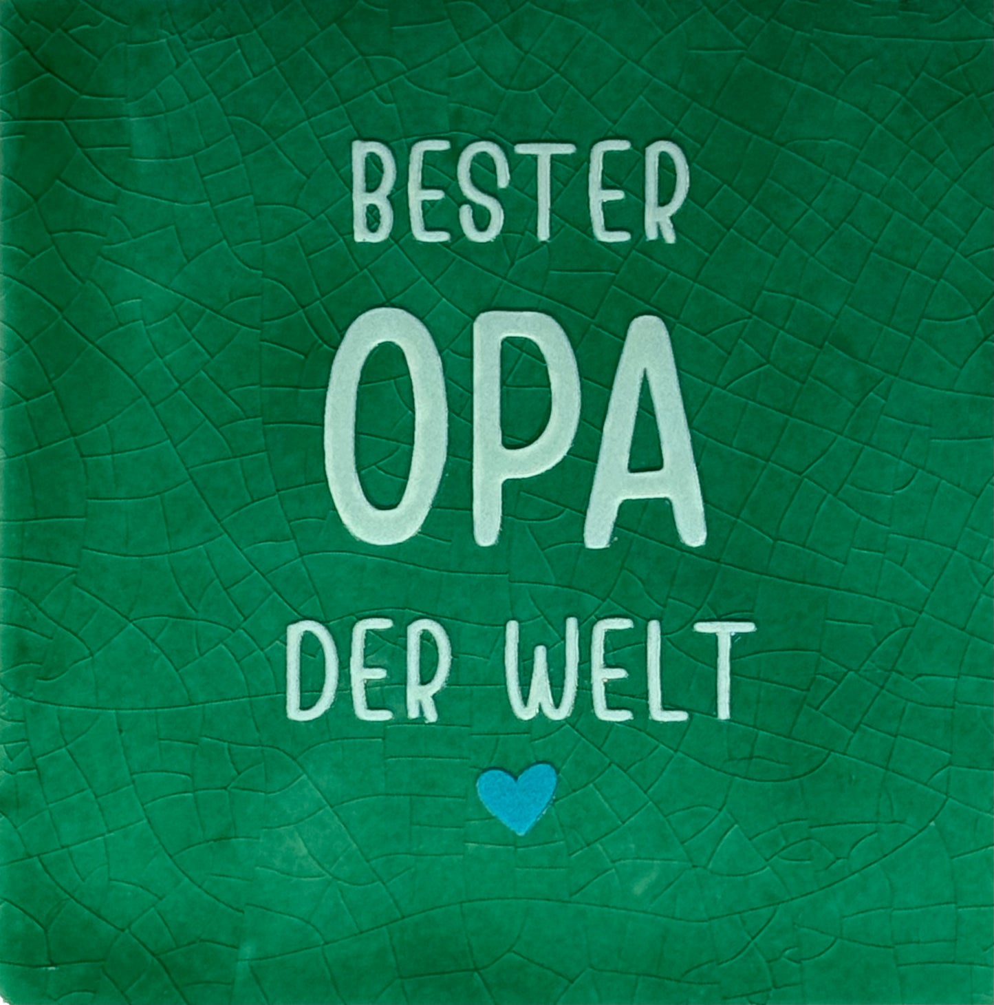Quote tegeltje 'bester opa der welt' hardgroen/lichtgroen(turquoise)