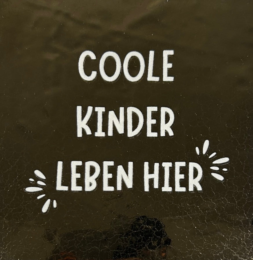 Quote tegeltje 'coole kinder' goud/creme