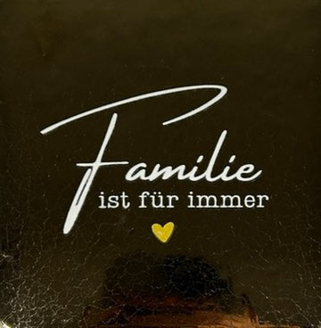 Quote tegeltje 'familie is fur immer' goud/creme