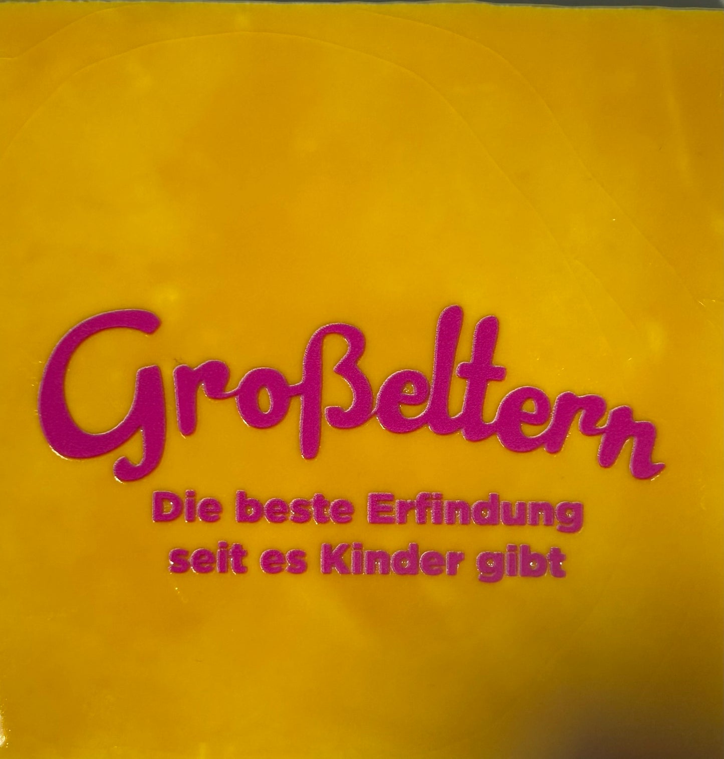 Quote tegeltje 'grosseltern' geel/roze