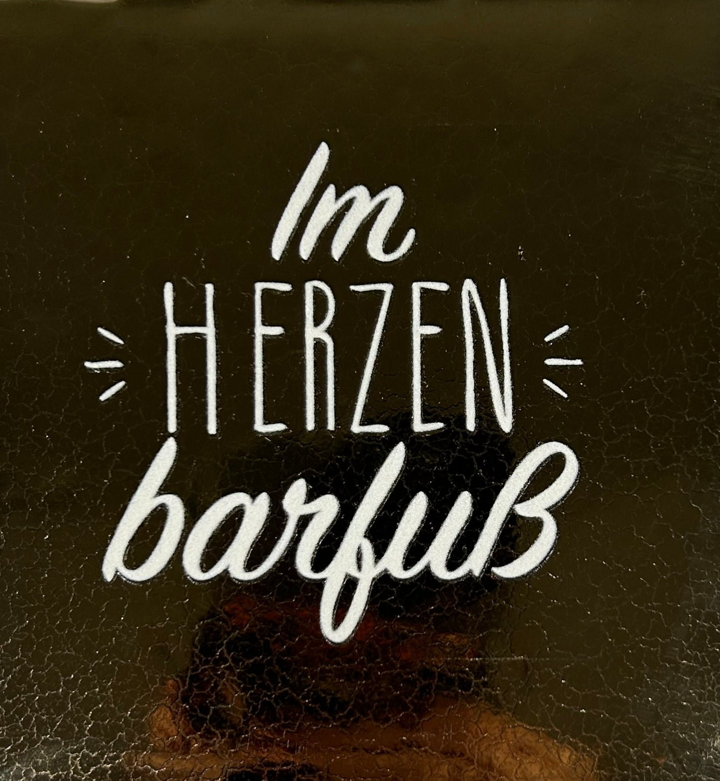 Quote tegeltje 'im herzen…' goud/creme