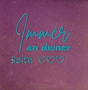 Quote tegeltje 'immer an deiner seite' lila/turquoise