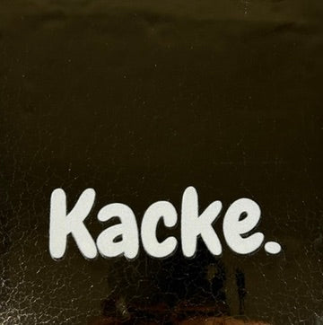Quote tegeltje 'kacke' goud/creme