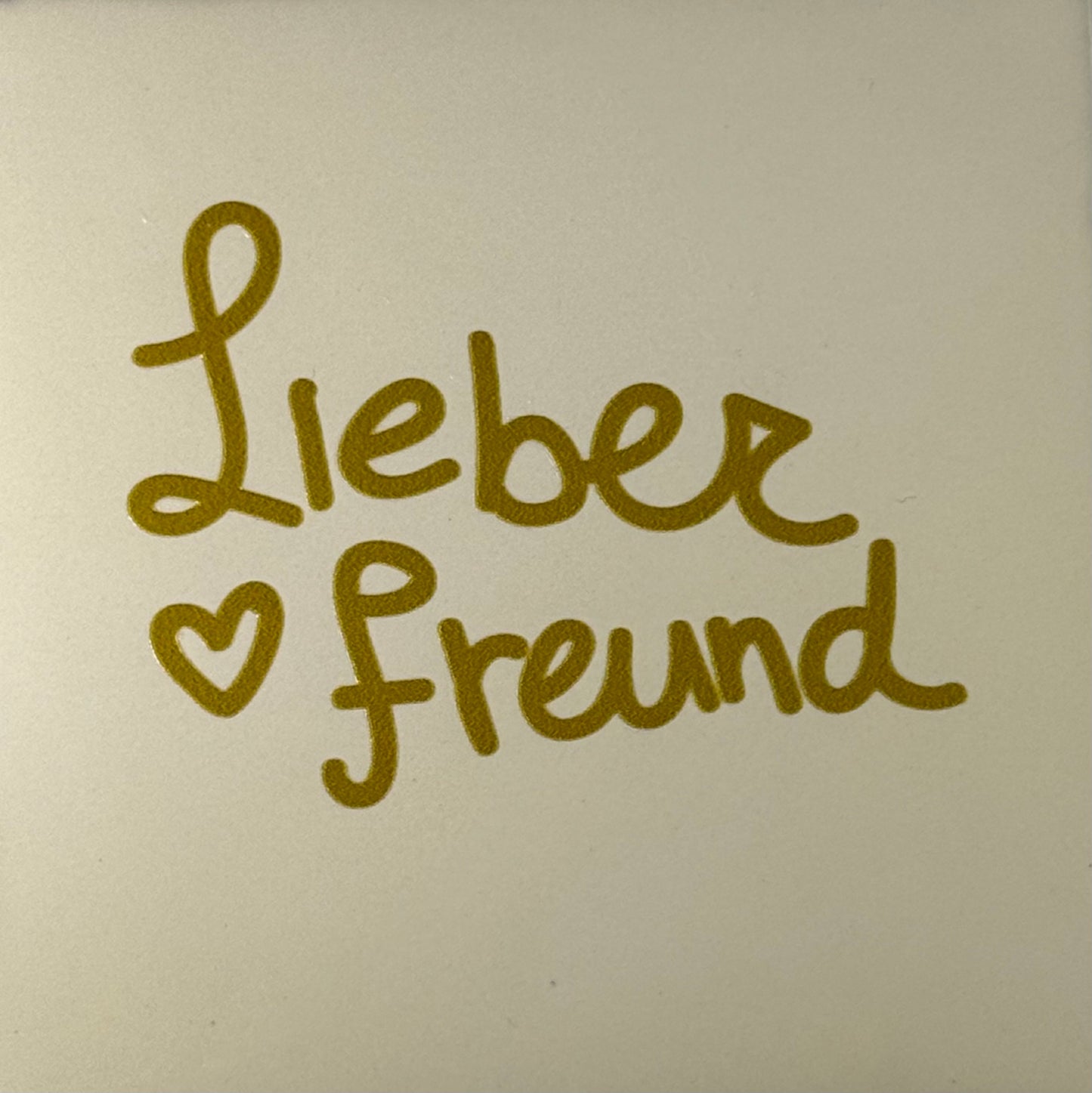 Quote tegeltje 'lieber freund' creme/goud