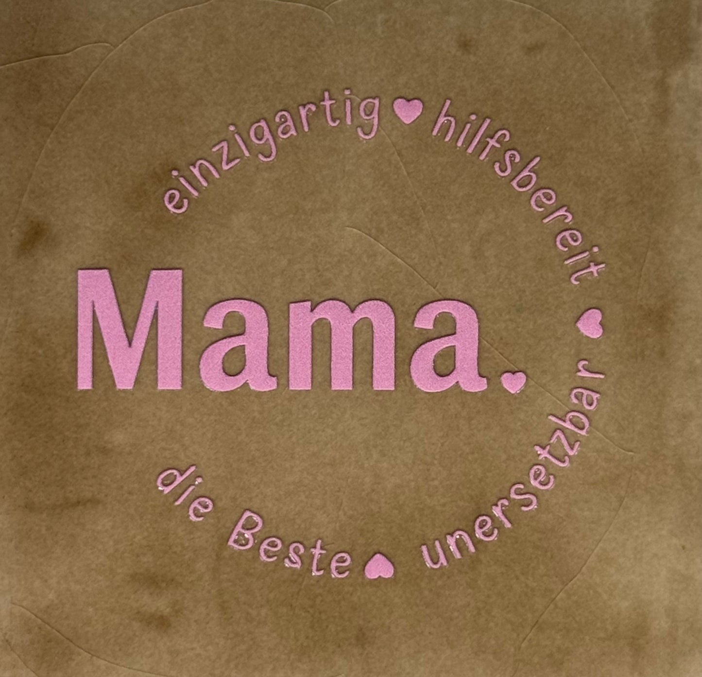 Quote tegeltje 'Mama einzigartig hilfsbereit.....' taupe/warmroze