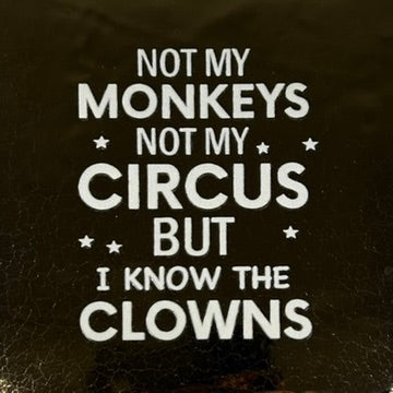 Quote tegeltje 'not my monkeys…' goud/creme