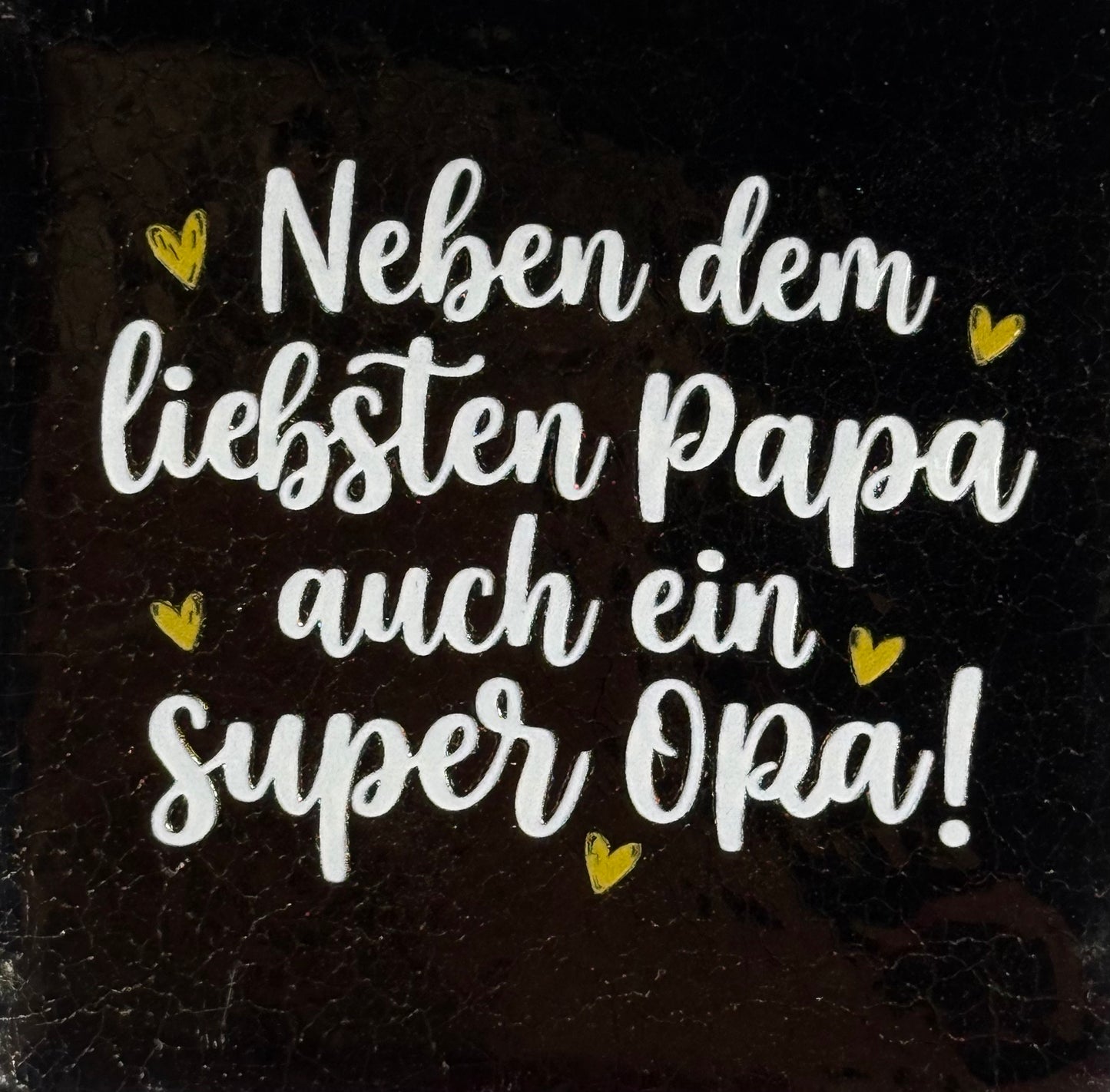 Quote tegeltje 'neben dem liebsten Papa auch ein super Opa' goud/creme(goud)
