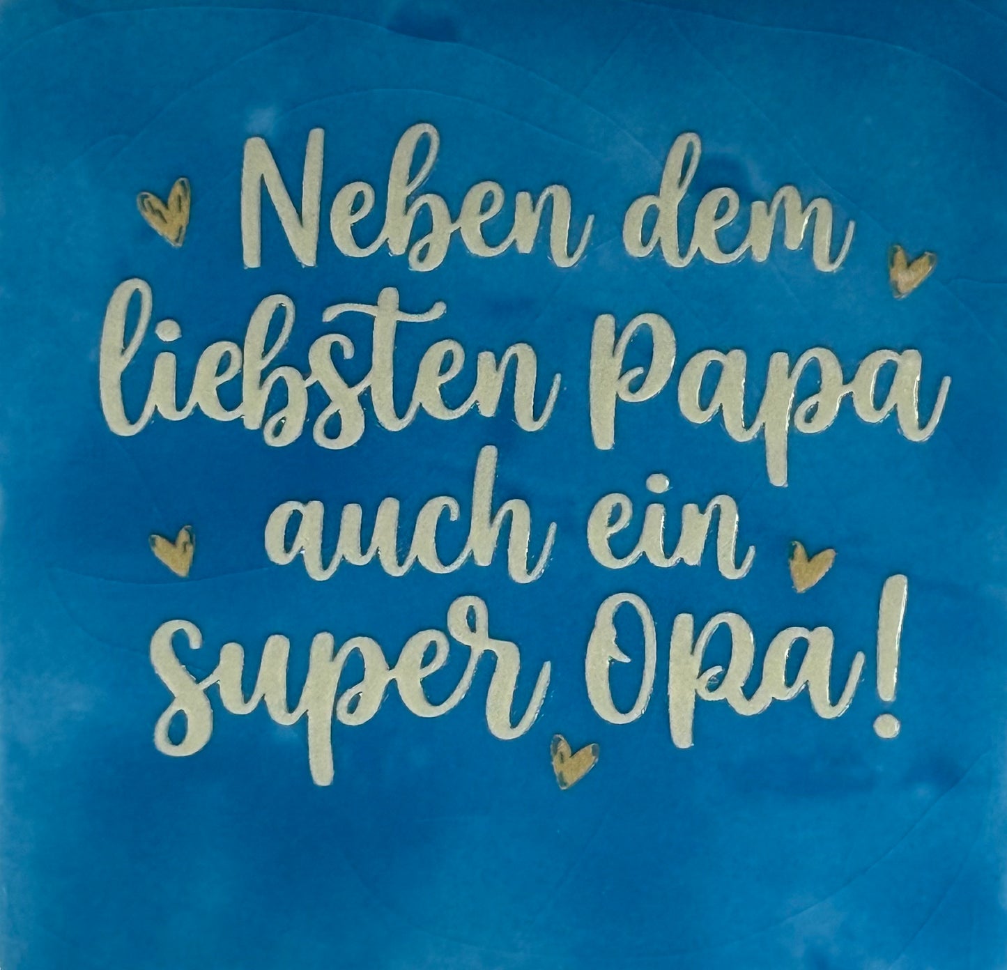 Quote tegeltje 'neben dem liebsten Papa auch ein super Opa' lichtblauw/beige(nude roze)