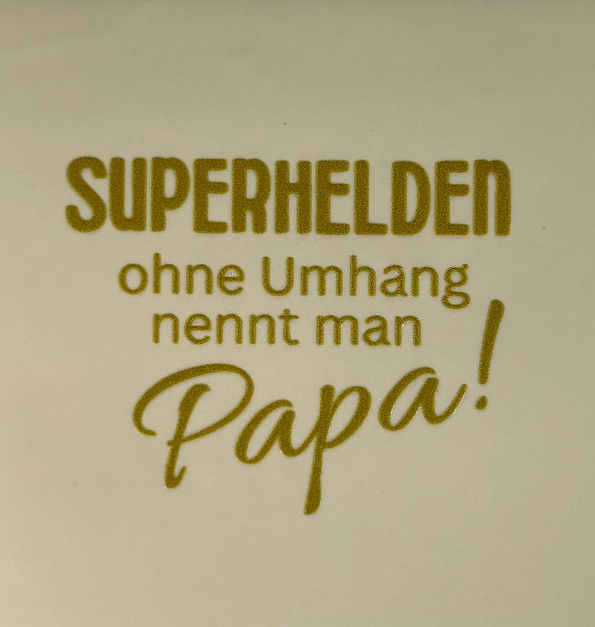 Quote tegeltje 'superhelden' creme/goud