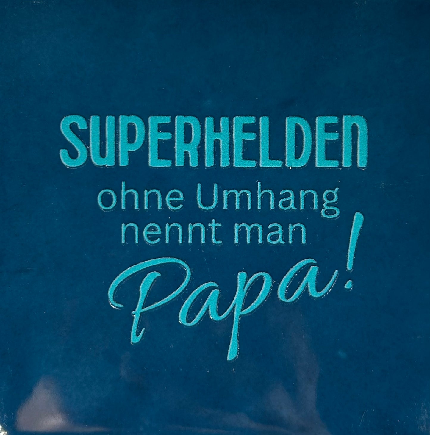 Quote tegeltje 'superhelden' donkerblauw/turquoise