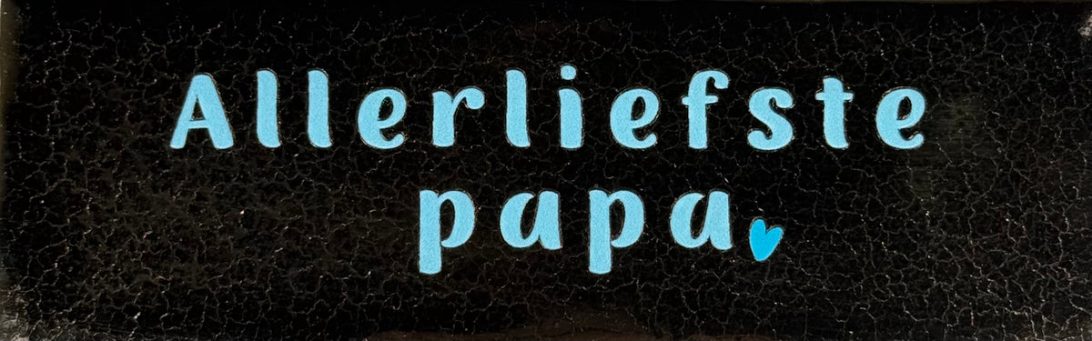 Quote tegeltje DO 'allerliefste papa' goud/warmblauw(felblauw)