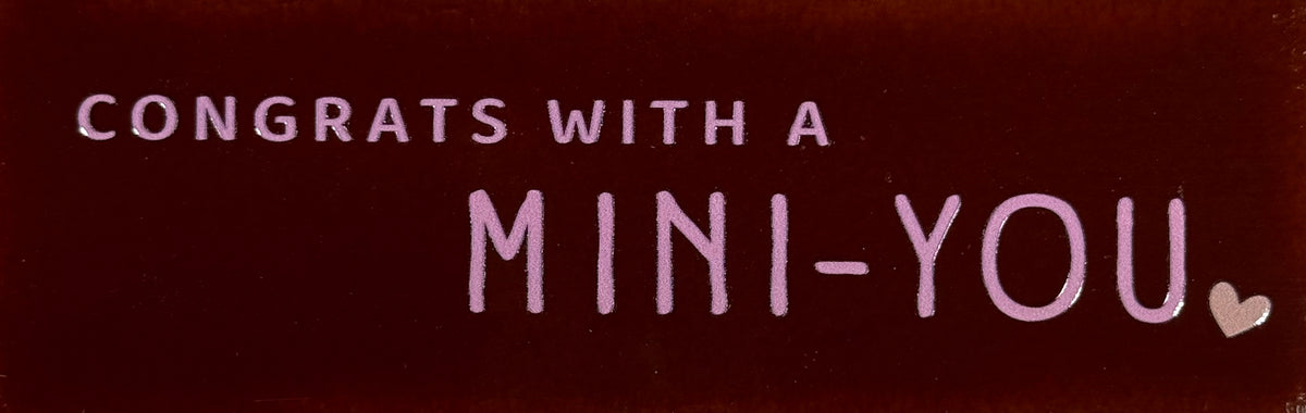 Quote tegeltje DO 'congrats with a mini-you' kastanje/warmroze(nuderoze)
